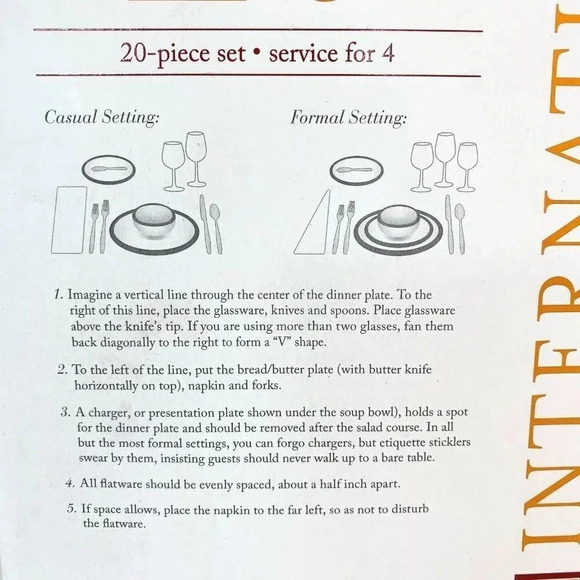 International 20 Piece Flatware Set Queens Fancy New In Box - Picture 5 of 6